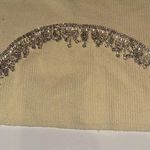 ZARA knit crop rhinestone sweater bling NWT cream small Photo 6