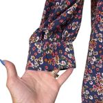 Time and Tru XXL Blue Pink Floral Tiered V Neck Babydoll Dress Long Sleeve Fall Photo 4