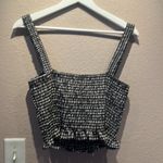 Sienna Sky  Women’s Gingham Smocked Black and White Top size Large Size Large Photo 4