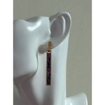 Abalone Shell Bar Dangle Earrings NEW 2" Purple Photo 2