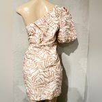 A New Day  One Shoulder Mini A-Line Dress in cream abstract from the brand. 4 Photo 11