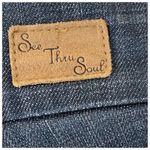 SEE THRU SOUL Cuffed Denim Shorts size 26 Blue Photo 4