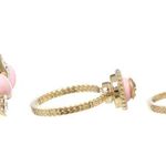 Gucci Interlocking G Flower Ring Ottone/Resin/Strass Gold Pink Crystal 702609 Photo 3