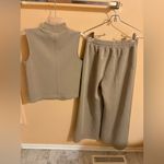 Spanx AirEssentials Sleeveless Mockneck Top & Wide Leg Pants Set in Fawn Photo 10