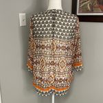 Valerie Stevens Petite Boho Sheer 3/4 length shirt geometric size womens XL Photo 2
