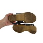 Dansko Jacinda Leather Wedge Sandals Perforated Dark Gray Size 38 8 Photo 7