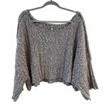 Free People Good Day Pullover Crop Sweater Dolman Sleeve Blue Women's Size Large Photo 1