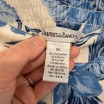 DRAPER'S DAMON'S Look Of Linen Print Crop Pants Cream Beige Blue Tropical Floral Size XL Photo 3