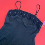 J.R. Nites by Caliendo Vintage 90’s Solid Black Beaded & Sequin Floral Accent Sheath Dress Photo 1