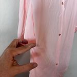 VINTAGE MERVILLE HOUSE DRESS DAY ROBE DUSTER PINK APPLIQUÉ COLLAR SIZE M Size M Photo 5