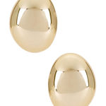 Ettika Smooth Dome Earrings in Gold New Womens Pebble Photo 0
