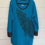 Cacique Women’s 22/24 Blue Leopard Sleep Gown Night Gown Pajama Plus Size Photo 0