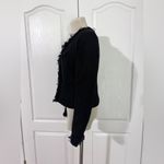 Love 21  Ruffle Shimmer Black Blazer with Hook and‎ Eye Closure - sz M Photo 1
