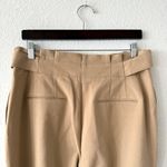Ann Taylor Womens Pants Tan Cinched Belted Waist Tapered Ankle Leg Size 12 Photo 3