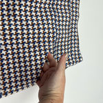 J. McLaughlin  Geometric Houndstooth Pencil Skirt Womens Size 2 White Blue Brown‎ Photo 8