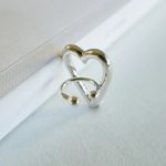 E.M. Heart Motif Single Ear Cuff Silver 925 2303 Photo 2