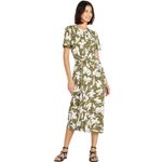 Tanya Taylor Ira Twisted Waist Cotton Shirt Midi Dress in Moss Green Size 1X Photo 2