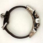 Uno de 50 Desertica silver plated faux pearl brown leather bracelet Photo 1