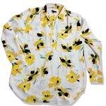 Ann Taylor ⭐️ Floral Camp Shirt - Yellow Spring Size S Photo 2