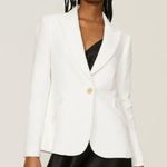 Donna Karan White Tweed Blazer SIZE 14 Tailored Cotton Boucle Prep Designer $500 Photo 1