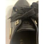 Guess Black Leather Low-Top Sneakers with Gold Accents Casual Fashion Shoes 7.5 Photo 8
