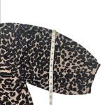 Loft Women's Black Animal Print Pleated Puff Sleeve Top Photo 5