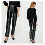 Aritzia Wilfred Melina Vegan Leather Pants Size 00 Black Straight Leg Photo 1
