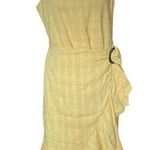 American Eagle  Wrap Dress Yellow Ruffled Boho Womens Large Photo 0