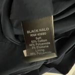 Black Halo Cotton Stretch Scoop Neck Short Sleeve Semi Pleated Sheath Dress Blue Photo 2