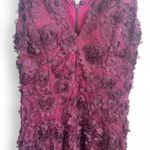 XScape  MADE IN‎ USA BURGUNDY FLOWER PROM FORMAL MAXI DRESS SZ. 4 SMALL NWT Photo 3
