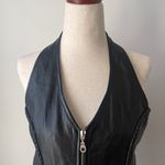 Black Leather Halter Top. XL Photo 3