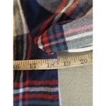 Pink Rose  womens Plaid Hooded Flannel Shirt Size Small Button Up White blue red Photo 4