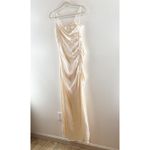 Shona joy La Lune Ruched Side Slit Maxi Formal Slip l Dress Gown Cream 4 Photo 7