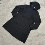 Eileen Fisher Channeled Rainwear Trench Long Line Jacket Coat Hooded Black M Photo 3