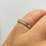 10K White Gold Round Diamond Wedding Anniversary Stackable Band Ring Size 7.25 Silver Photo 5