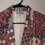 Patchwork Blazer with Floral and Geometric Design Red Size M Photo 1