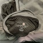 Tangerine  Black and White Striped Women's Hoodie Photo 6