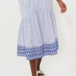 Tuckernuck Nwt  Blue stripe cinzia midi skirt‎ women’s size XXL Photo 0
