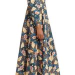 MELLODAY FLORAL PRINT BELTED LONG SLEEVE A-LINE DRESS IN DARK BLUE PRINT Photo 2