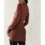 Free People NWT  Mont Blanc Red Jasper Cable Knit Sweater Mini Dress Photo 1