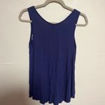 Dress Barn Royal Blue Tank Top with Ivory Embroidery Photo 3