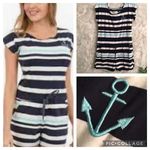 Exist New! Super Cute Embroidered Anchor Pocket Romper Photo 1