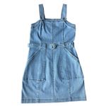 American Eagle  Super Stretch Denim Overall Mini Dress Size 8 Photo 3