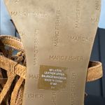 Marc Fisher Womens Brown Suede Gladiator Fringe Sandals Zip Back Flat Ankle Strap Photo 4