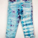 NYC Size 6 Capri Jeans Handmade Tie Dye Chasing Dreams Blue Crop Skinny 1071 Photo 1