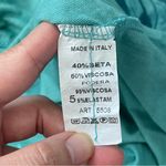 Made in Italy Silk Dress floral kaftan womens Blue one size art to wear resort Photo 4