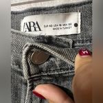 ZARA The Slim Cropped Pants Women's Light Gray color Denim Jeans Size 10 Photo 3