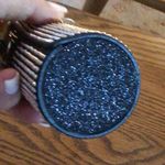 Womens Black Bling Lipstick Case Bag Charm with Twilly in Black 2” x 3.7” Photo 5