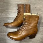 Frye  Courtney Brown Leather Lace Up Vintage Low Heeled Everyday Ankle Booties Photo 0