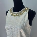 Maggy London Elegant pale green Dress with Gold Accents and beaded neckline size 4 like new Photo 1